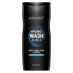 Mancode Hydro Body Wash For Men 450ml, 3 In 1 Active Body Wash For Body, Shower Gel For Men, Bodywash