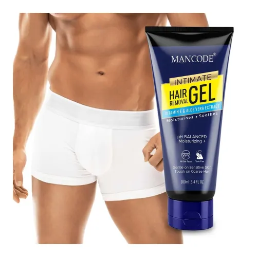 Image of Mancode Intimate Hair Removal Gel for Men – Fast & Painless, Soothing for Unwanted Coarse Pubic Hair, Suitable For All S