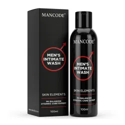 Mancode Intimate Wash For Men - 100ml with Tea Tree Essential Oil Ayurvedic & Natural Personal Intimate Hygiene Prevents Itching Irritation & Dryness Caused By Sweating Ball Wash for Men