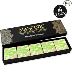 Mancode Luxury Tea Tree Soap Set, Pack of 5, 625g