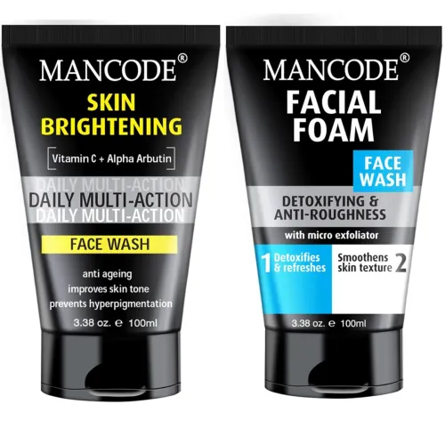 Image of Mancode Face Wash for Men - Clear Skin, Oil Control, Acne Defense, Dark Spot Reduction, Pollution Protection | Detox + H