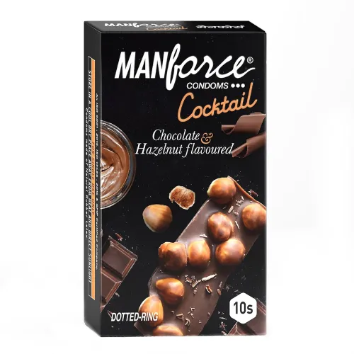 Image of Manforce Cocktail Chocolate & Hazelnut Dotted & Flavoured Condoms For Men |