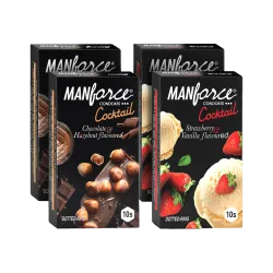 MANFORCE Cocktail Combo Pack (Hazelnut & Chocolate and Strawberry & Vanilla) Condom (Set of 4, 40 Sheets)