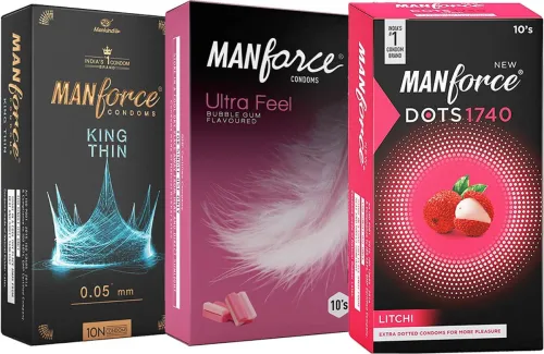Image of MANFORCE Condoms combo Pack condoms 30 Pcs, (Pack of 3) 