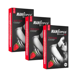 MANFORCE Strawberry Flavour Condom (Set of 3, 30 Sheets)