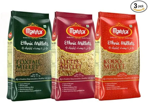 Image of Manna Millets 1.5kg Whole Grains Combo Pack of 3