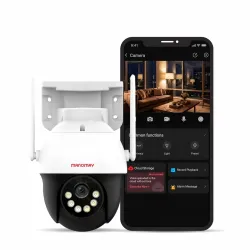 MANOMAY Protect Pro 3MP Mini Wi-Fi Pan-Tilt Camera [STQC Certified] 360° Smart Home CCTV, AI Human Tracking, Color Night Vision, 2-Way Audio, Alexa, IP66, 256GB Memory Card Support M1095S