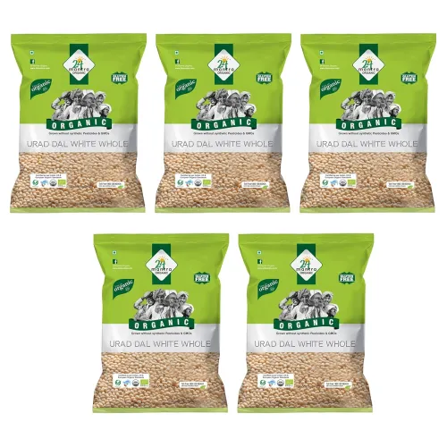 Image of 24 Mantra Organic Unpolished Urad Dal White Whole/Minapa Pappu - 500gms | Pack of 5 | 100% Organic | Chemical Free & Pes