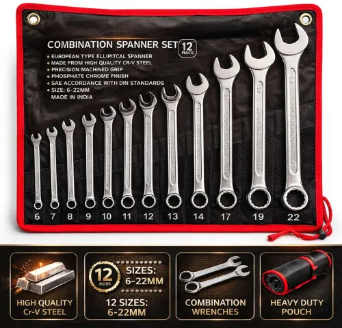 Image of manvi Combination Spanner Set 6mm To 22 mm, (Pack of 12)