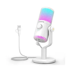 MAONO DM30 White Gaming USB Condenser Microphone RGB