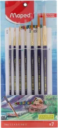 Maped ColorPeps Synthetic Hair Flat Brushes x 7 (Set of 1, Blue)