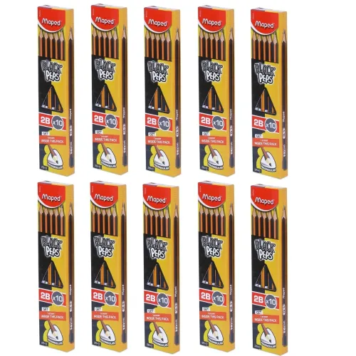 Image of Maped Triangular Wooden Pencils with Eraser (Pack of 100)