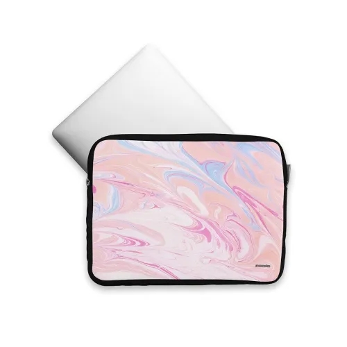 Image of Marble Petal Pink Printed Laptop Sleeves (13 inch)