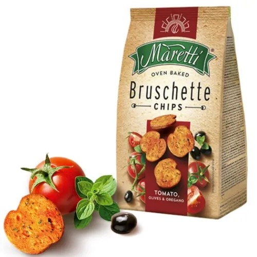 Image of Marettii Tomato Olives and Oregano Bruschette Chips 70g