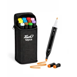 Markers Sketch Pen Set Dual Tip Brush Pens Art Markers for Drawing Dual Tip Art Markers Set Chisel & Fine Colour Marker Set Markers Sketch Marker Drawing Marker (12 Color)
