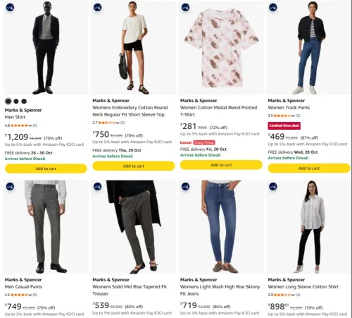 Image of Marks & Spencer Marks Clothing at minimum 70% Discount