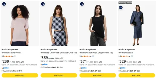 Image of Marks & Spencer Women's top upto 90% Discount