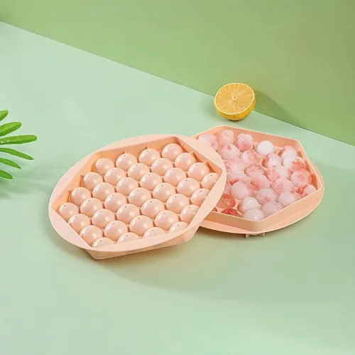 Image of MARKWELL 37-Grid Hexagon Ice Cube Tray – Flexible, Reusable Plastic Mold for Cocktails, Whiskey, and More Pack of 2(Mult