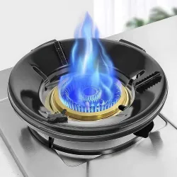 Markwell Black Gas Saver Burner Stand Chula Support - Fire & Windproof Energy Saving Jali Ring With 4 Legs for Indian Gas - 0.7Mm Metal (Pack of 2)
