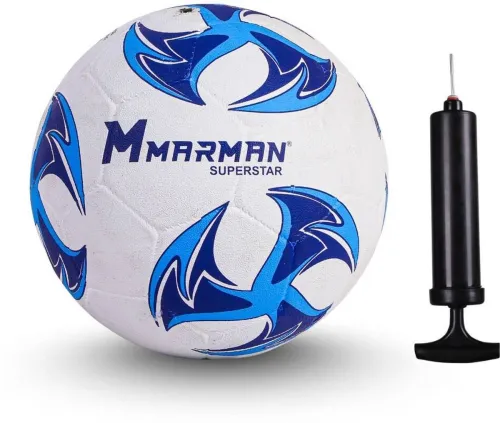Image of Marman Superstar with Pump Football - Size: 5 (Standard, Pack of 3, Blue)