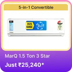 MarQ 1.5 Ton 3 Star AC @ ₹25240 on Flipkart big Billion Days Sale