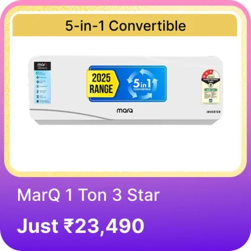 Image of MarQ 1 Ton 3 Star AC @ ₹23490 on Flipkart big Billion Days Sale