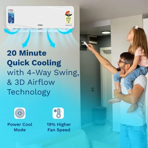 Image of MarQ by Flipkart 2026 Model 1 Ton 3 Star Split Inverter 5-in-1 Convertible with Turbo Cool Technology AC (103IPG26WQ, Wh