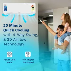 MarQ by Flipkart 2026 Model 1 Ton 3 Star Split Inverter 5-in-1 Convertible with Turbo Cool Technology AC (103IPG26WQ, Wh