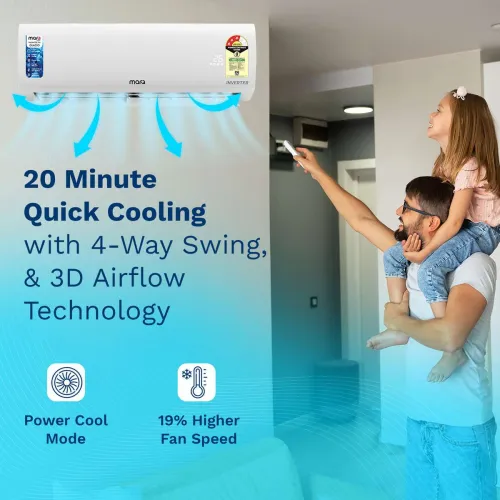 Image of MarQ by Flipkart 2026 Model 2 Ton 3 Star Split Inverter 5-in-1 Convertible with Turbo Cool Technology AC (203IPG26WQ, Wh