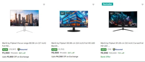 Image of Marq By Flipkart Monitors Up to 73% Discount