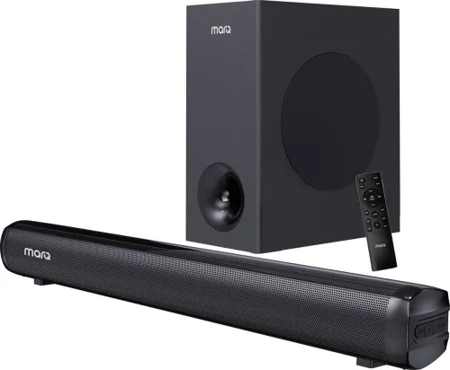 Image of MarQ by Flipkart Thunder 160, 160 Watts, 2.1 Channel, Immersive cinematic experience, EQ Modes 160 W Bluetooth Soundbar 