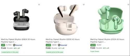 Image of Marq By Flipkart True Wireless Earbuds upto 92% Discount