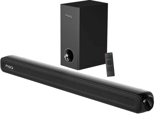 Image of MarQ by Flipkart Thunder 120, 120 Watts, 2.1 Channel, Immersive cinematic experience, EQ Modes 120 W Bluetooth Soundbar 