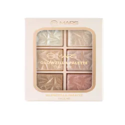 MARS Glowzilla Palette 6 Shade Long Lasting Illuminating Highlighter -12gm-Shade 02