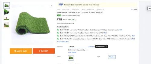 Image of MARSHLAND Artificial Grass Door Mat 