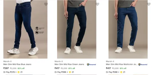 Image of Marsh X Men's Jeans upto 82% Discount | Starting at ₹397