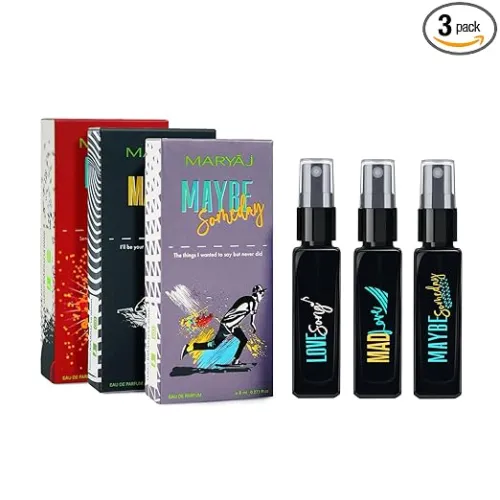 Image of Maryaj Love Song EDP Gift For Her and Mad Love EDP Gift For Him and Maybe Someday EDP (Pack of 3, Each 8ML) Long Lasting