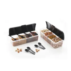 MasalaGhar 4 in 1 Masala Box 1800ml with 4 Spoons (Pack of 2)