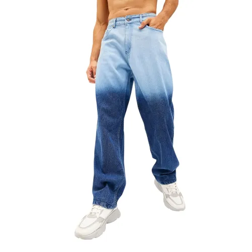 Image of MASCLN SASSAFRAS Blue Ombre Relax Fit Jeans