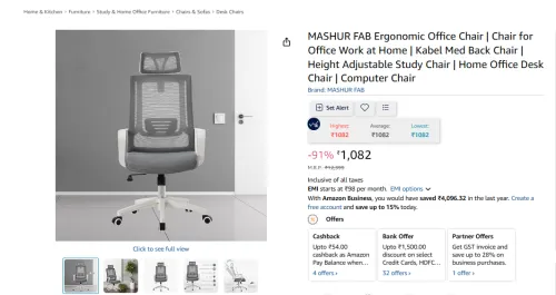 Image of MASHUR FAB Ergonomic Office Chair 