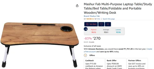 Image of Mashur Fab Multi-Purpose Laptop Table