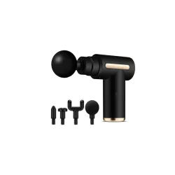 Massage Gun with 4 Attachment Heads, Black, Handheld Percussion Massager