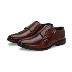 Massari Faux Leather Monk Strap Formal Shoes for Men