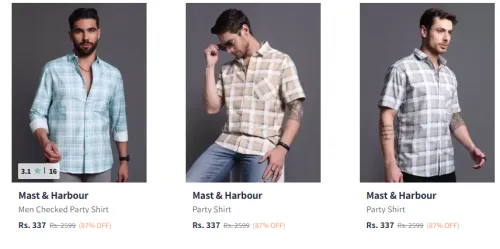 Image of Mast and Harbour Men's Casual Shirts starting at just ₹275