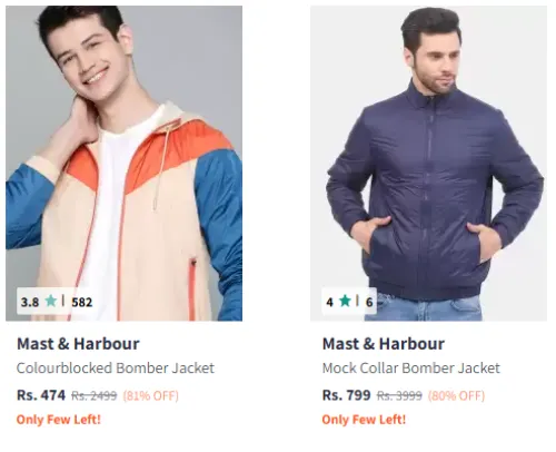 Image of Mast And Harbour Men's Jackets @ Minimum 80% Discount