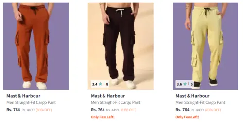 Image of Mast And Harbour Men's Track Pants @ Minimum 80% Discount