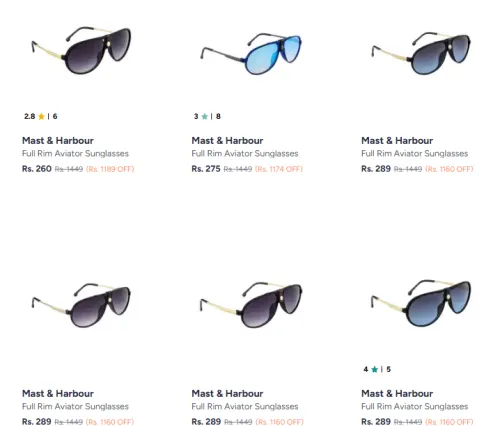 Image of Mast and Harbour Sunglasses starting from ₹260