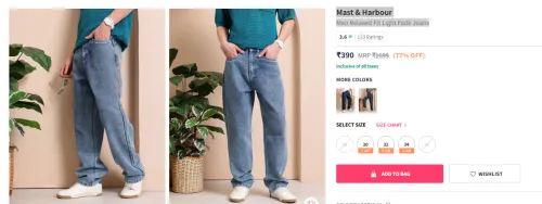 Image of Mast & Harbour Men Relaxed Fit Light Fade Jeans