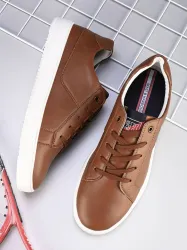 Mast & Harbour Men Leather Lace Up Sneakers