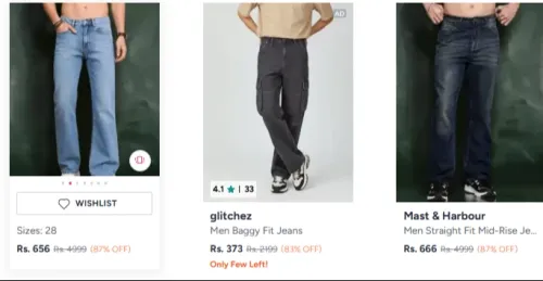Image of Mast & Harbour Men's Jeans Upto 87% Discount